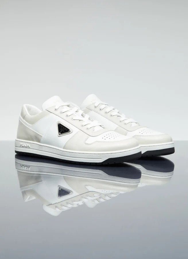 Prada Downtown Leather Sneakers - Man Sneakers Beige Uk - 12 - Image 3