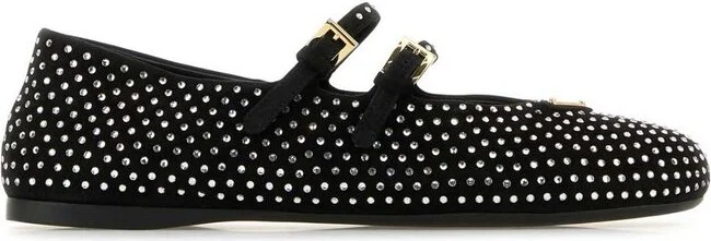 Prada Embellished Buckle Fastened Ballerina Shoes