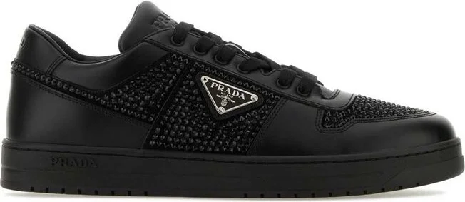Prada Embellished Lace-Up Sneakers