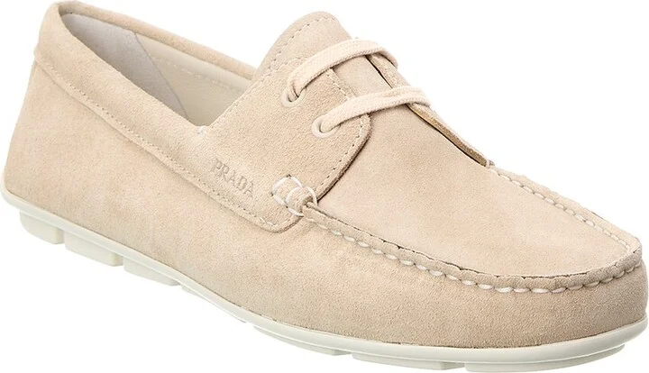 Prada Embossed Suede Driving Shoe