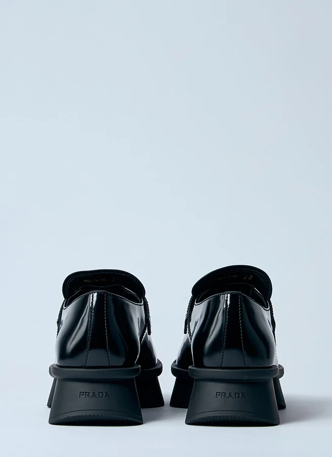 Prada Equal Brushed Leather Loafers - Woman Loafers Black Eu - 38 - Image 5