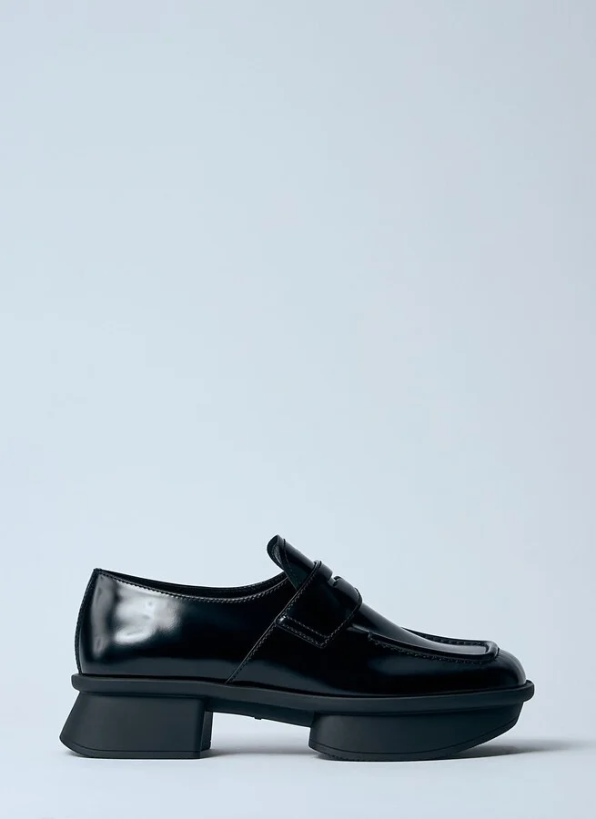 Prada Equal Brushed Leather Loafers - Woman Loafers Black Eu - 38