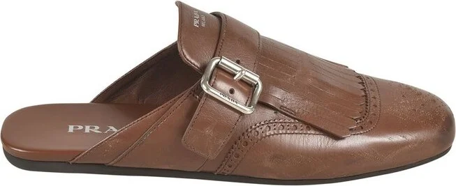 Prada Fringe-Detailed Slip-On Mules