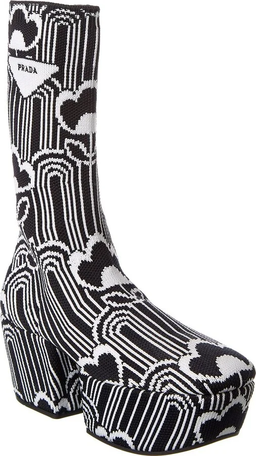 Prada Jacquard Knit Platform Boot