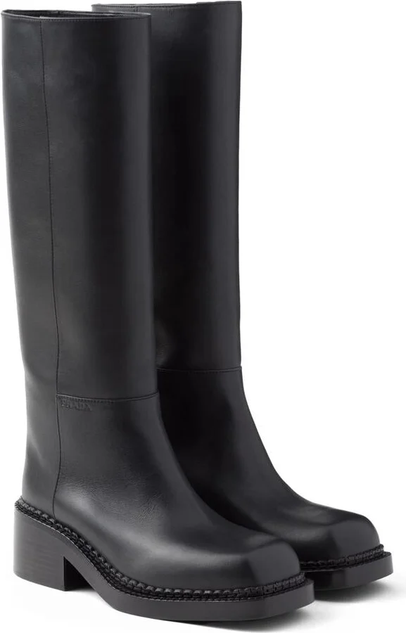 Prada Knee-High 55Mm Leather Boots - Image 2