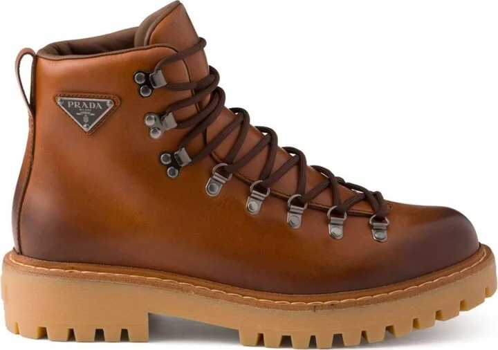 Prada Lace-Up Ankle Boots