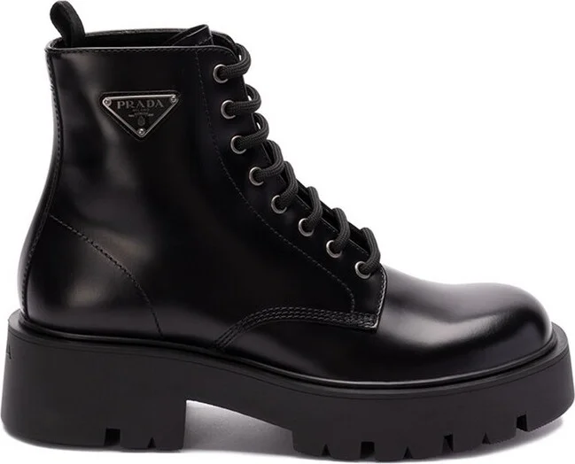 Prada Lace-Up Platform Boots