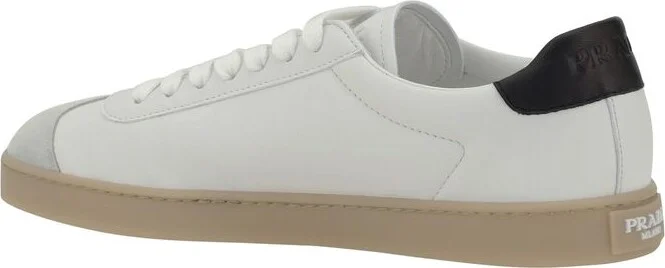 Prada Lane Leather Low-Top Sneakers - Image 3