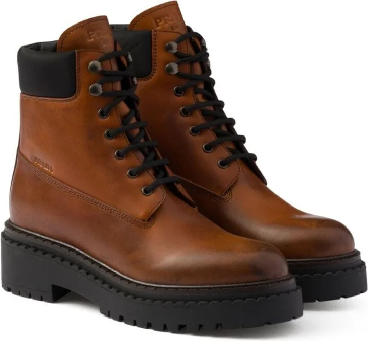 Prada Leather And Re-Nylon Ankle Boots - Image 2