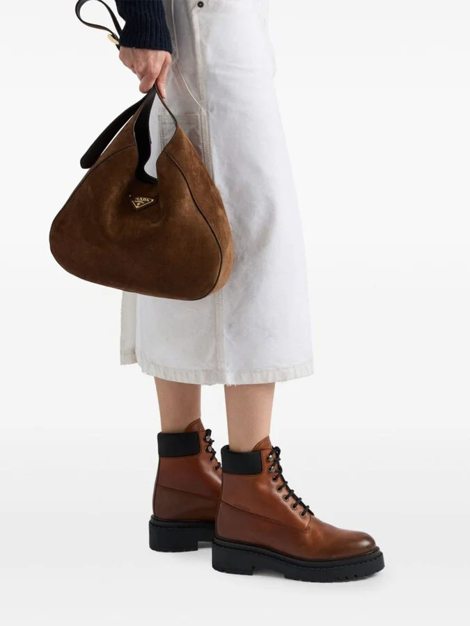 Prada Leather And Re-Nylon Ankle Boots - Image 4