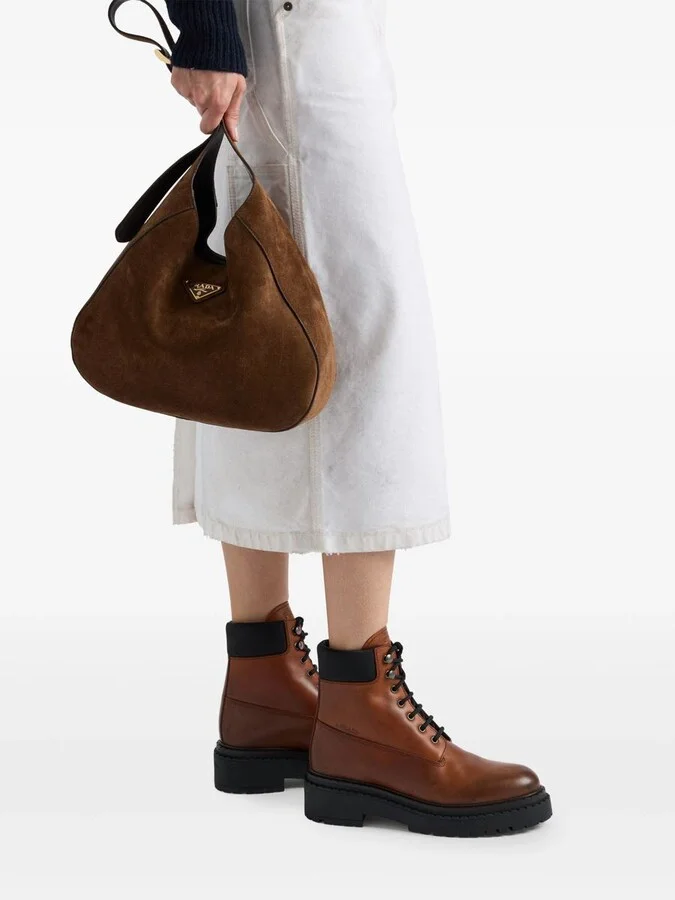 Prada Leather And Re-Nylon Booties - Image 7