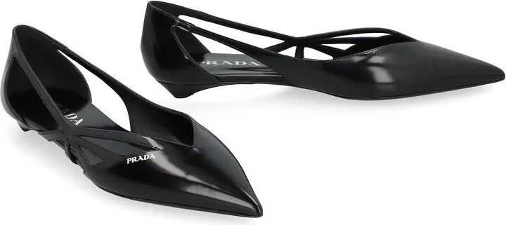 Prada Leather Ballet Flats - Image 3