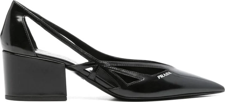Prada Leather Cut-Out Pumps