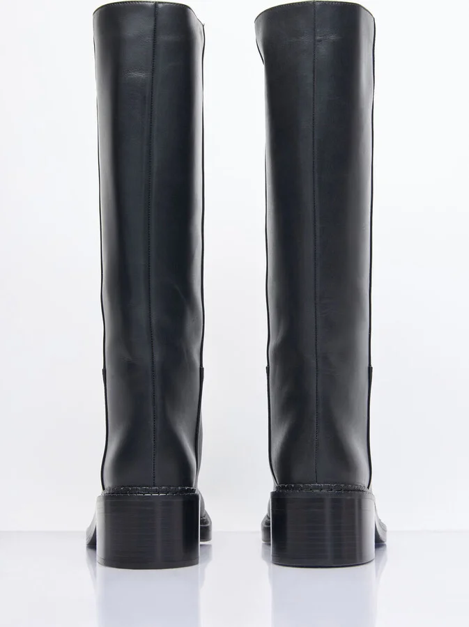 Prada Leather Knee-high Boots - Woman Boots Black Eu - 40 - Image 5