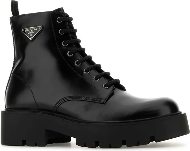Prada Leather Lace-Up Boots - Image 2
