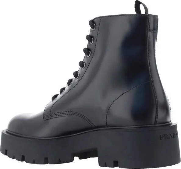 Prada Leather Lace-Up Boots - Image 3