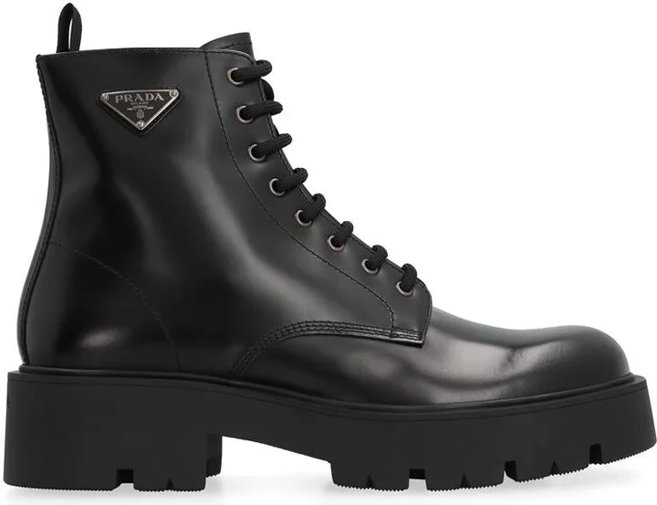 Prada Leather Lace-Up Boots