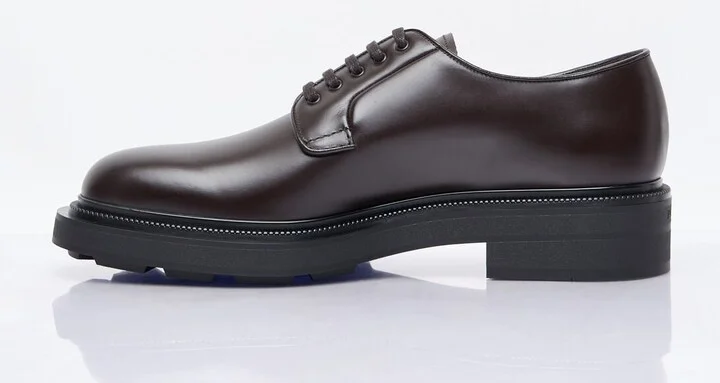 Prada Leather Lace-up Shoes - Man Lace Ups Brown Uk - 12 - Image 4