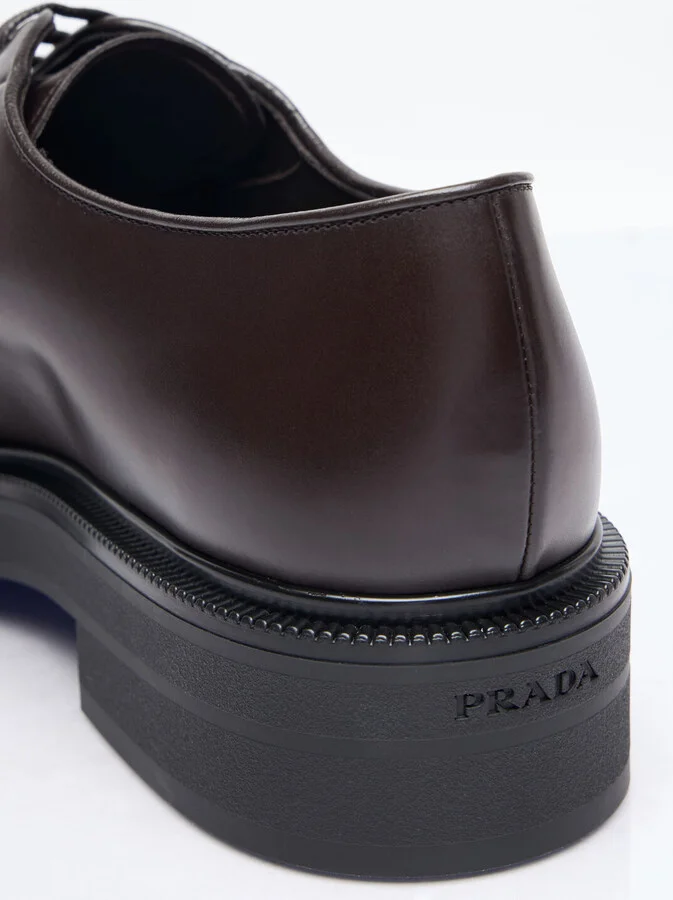 Prada Leather Lace-up Shoes - Man Lace Ups Brown Uk - 12 - Image 5