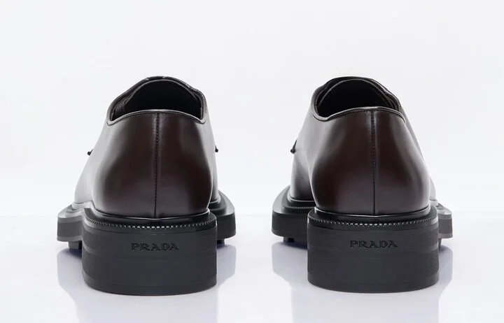 Prada Leather Lace-up Shoes - Man Lace Ups Brown Uk - 12 - Image 6