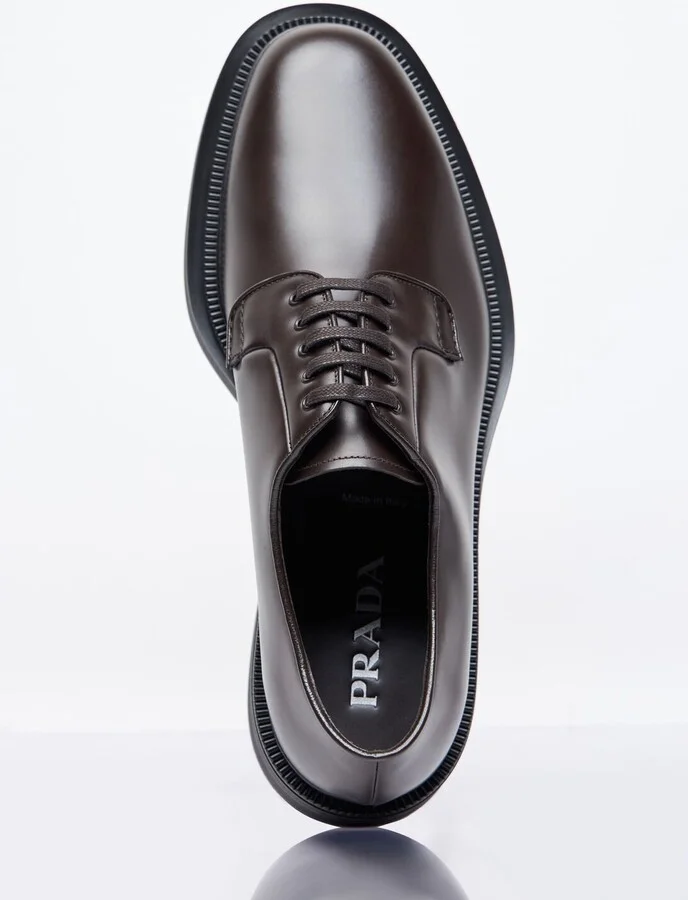 Prada Leather Lace-up Shoes - Man Lace Ups Brown Uk - 12 - Image 7