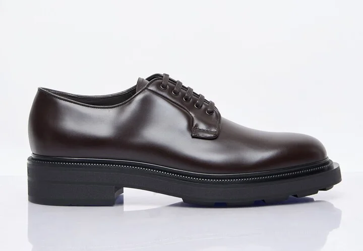 Prada Leather Lace-up Shoes - Man Lace Ups Brown Uk - 12