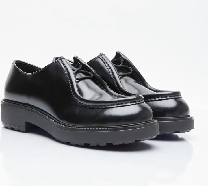 Prada Leather Lace-up Shoes - Man Shoes Black Uk - 11 - Image 3
