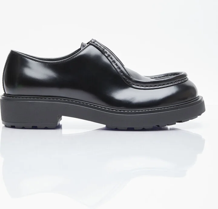 Prada Leather Lace-up Shoes - Man Shoes Black Uk - 11