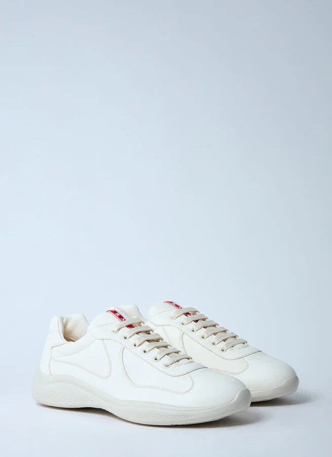 Prada Leather Low-top Sneakers - Man Sneakers White Uk - 07 - Image 2