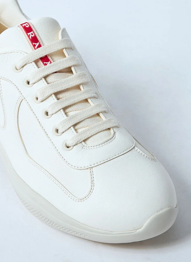 Prada Leather Low-top Sneakers - Man Sneakers White Uk - 07 - Image 3