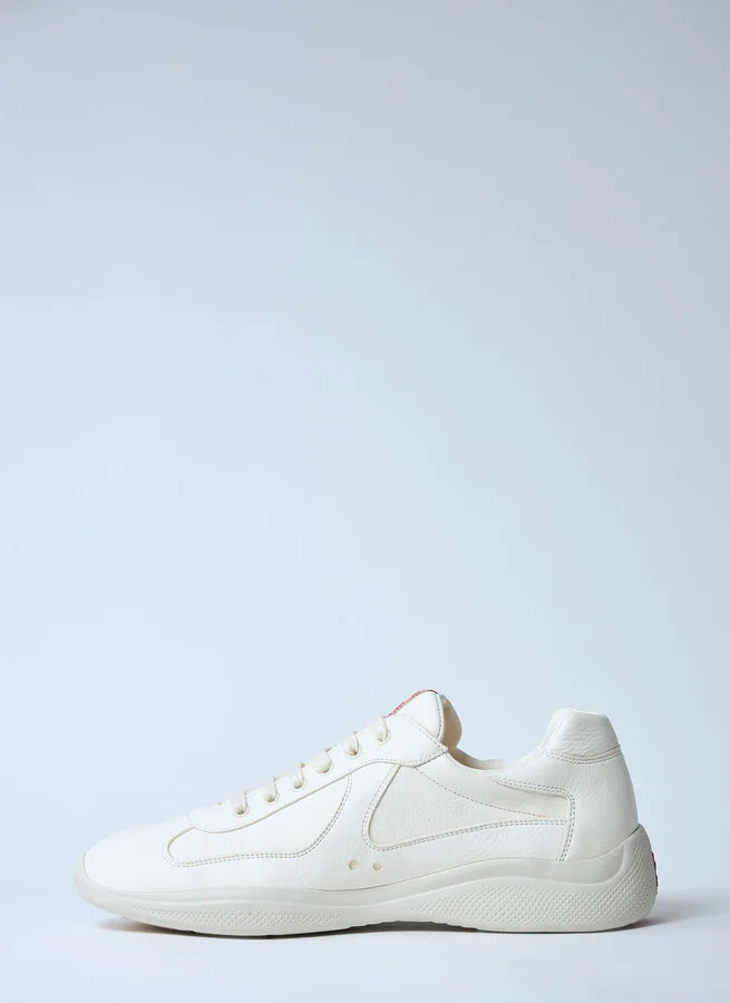 Prada Leather Low-top Sneakers - Man Sneakers White Uk - 07 - Image 4