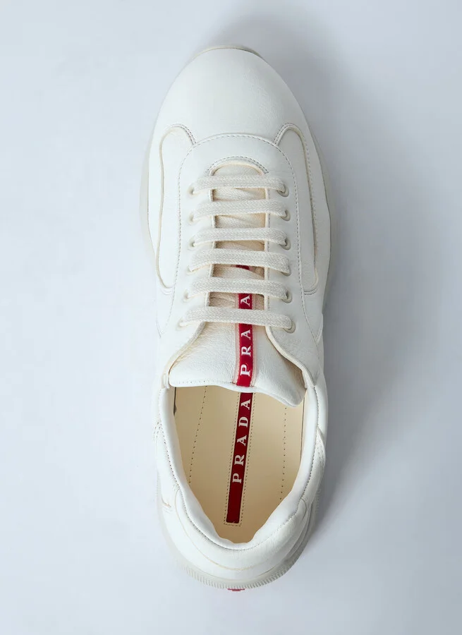 Prada Leather Low-top Sneakers - Man Sneakers White Uk - 07 - Image 6