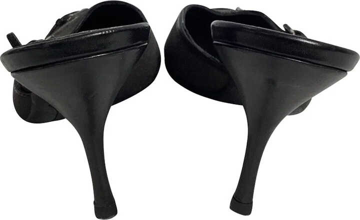 Prada Leather Mid-Heel Pointed Mule (Authentic Pre-Loved) - Image 2