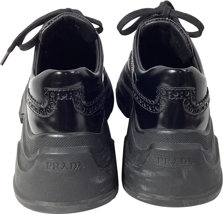 Prada Leather Oxford Style Sneaker (Authentic Pre-Loved) - Image 2