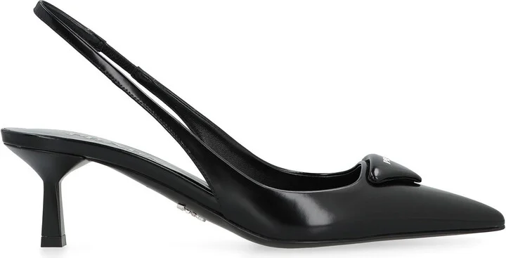 Prada Leather Pointy-Toe Slingback - Image 2