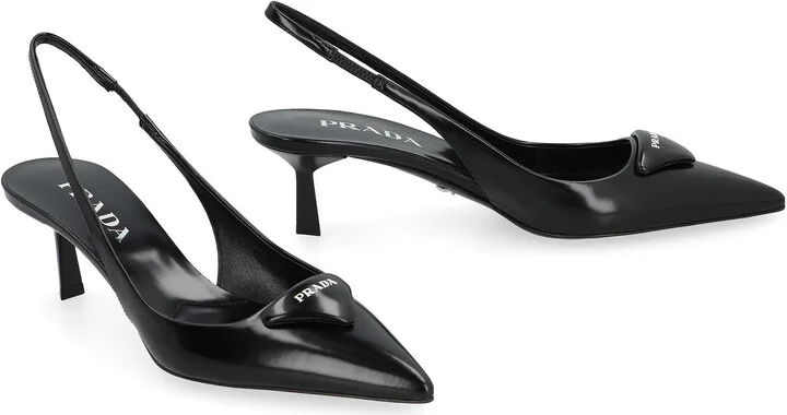Prada Leather Pointy-Toe Slingback - Image 3