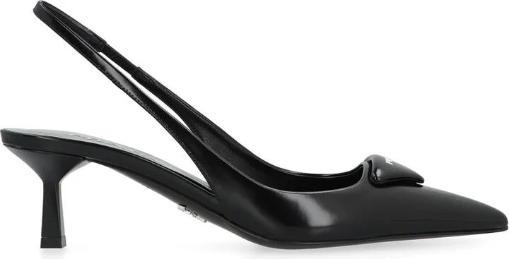 Prada Leather Pointy-Toe Slingback