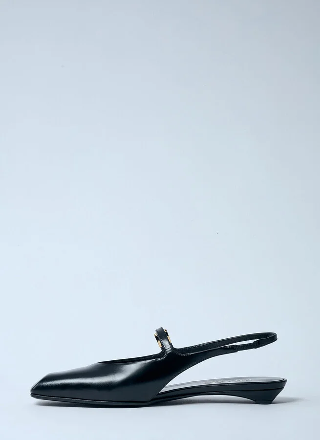 Prada Leather Slingback Ballerina Pumps - Woman Flats Black Eu - 36 - Image 4
