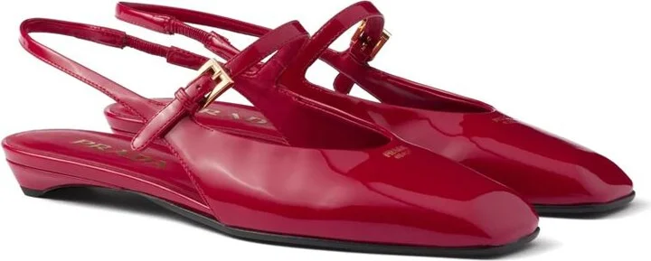 Prada Leather Slingback Ballerina Shoes - Image 2
