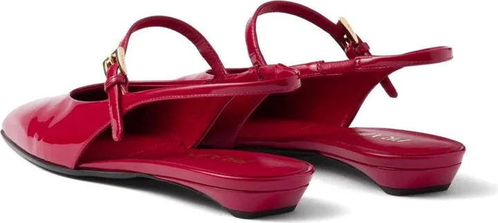Prada Leather Slingback Ballerina Shoes - Image 3