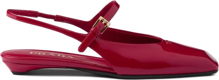 Prada Leather Slingback Ballerina Shoes