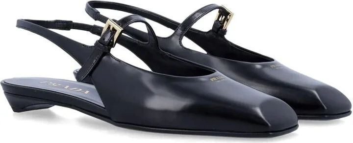 Prada Leather Slingback Ballet Flats - Image 2