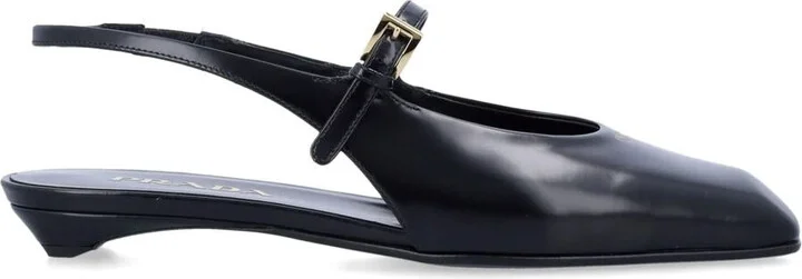 Prada Leather Slingback Ballet Flats