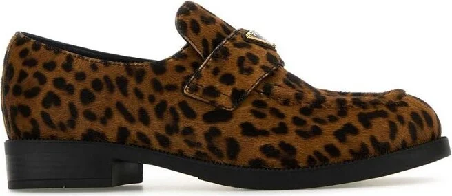 Prada Leopard-Printed Slip-On Loafers
