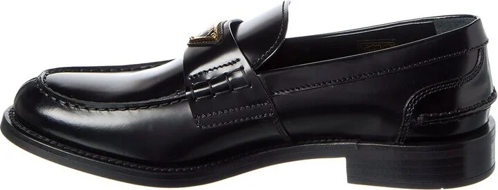 Prada Logo Brushed Leather Loafer - Image 2