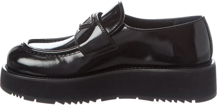 Prada Logo Brushed Leather Loafer - Image 2
