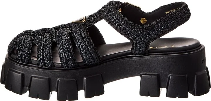 Prada Logo Crochet Sandal - Image 2
