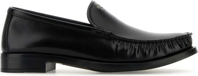 Prada Logo-Debossed Ruched Loafers