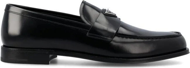 Prada Logo-Enamel Almond Toe Loafers
