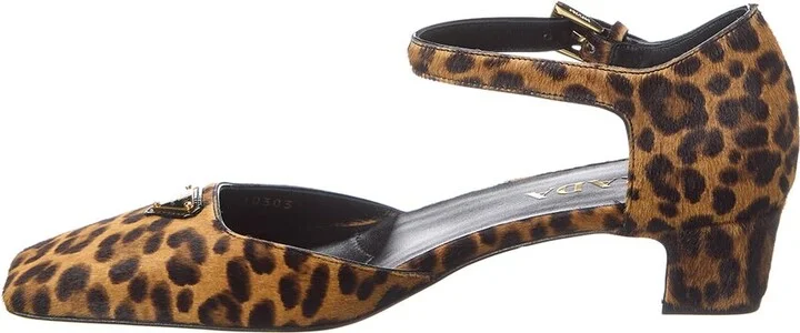 Prada Logo Haircalf Mary Jane Pump - Image 2